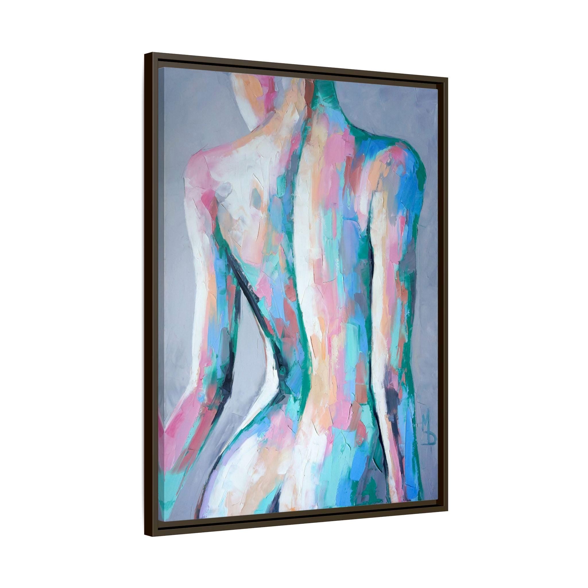 Abstrakte weibliche Figur Kunst - Gerahmte Leinwand Wandkunst