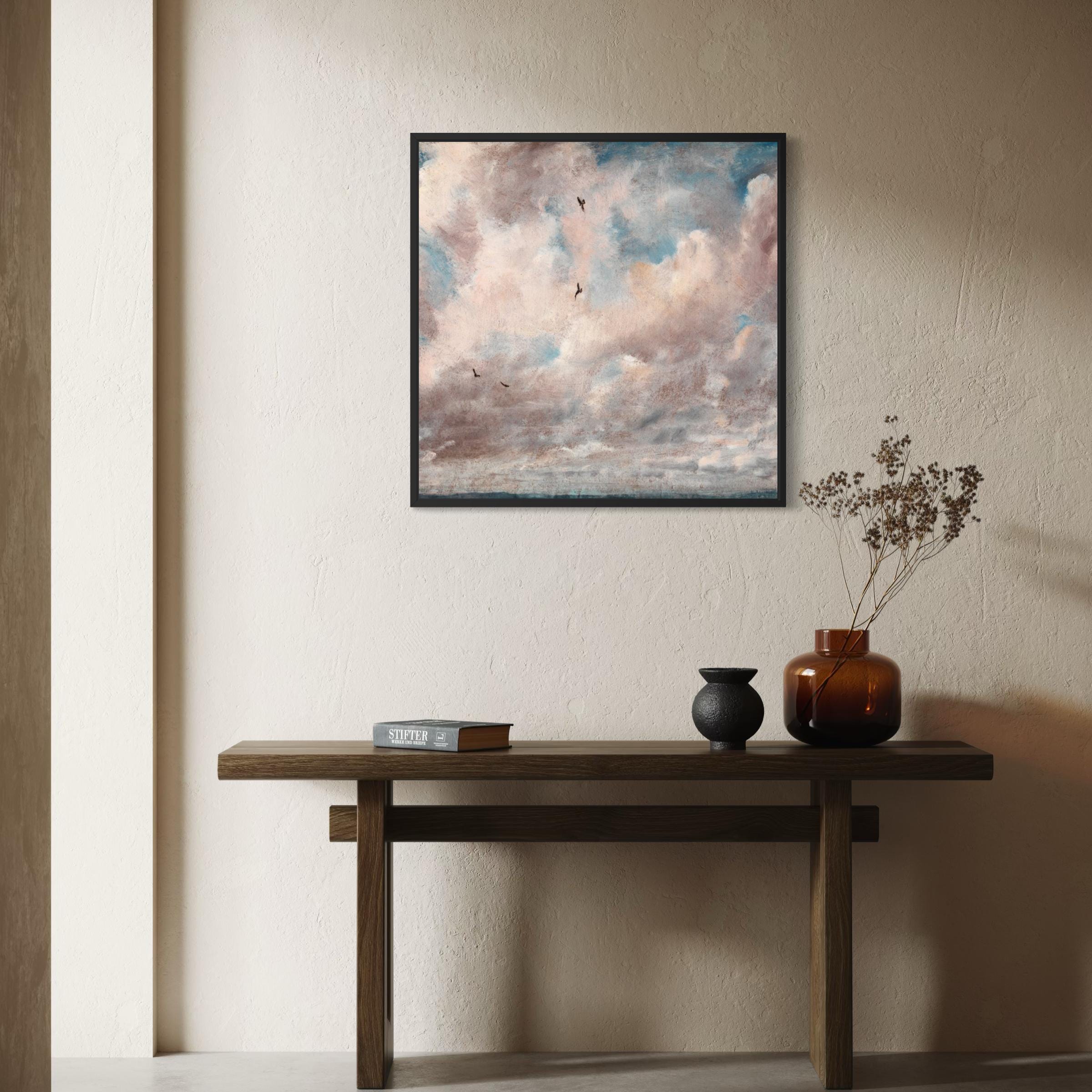 Seaside Sky with Seagulls Canvas Print | Cloud painting by John Constable