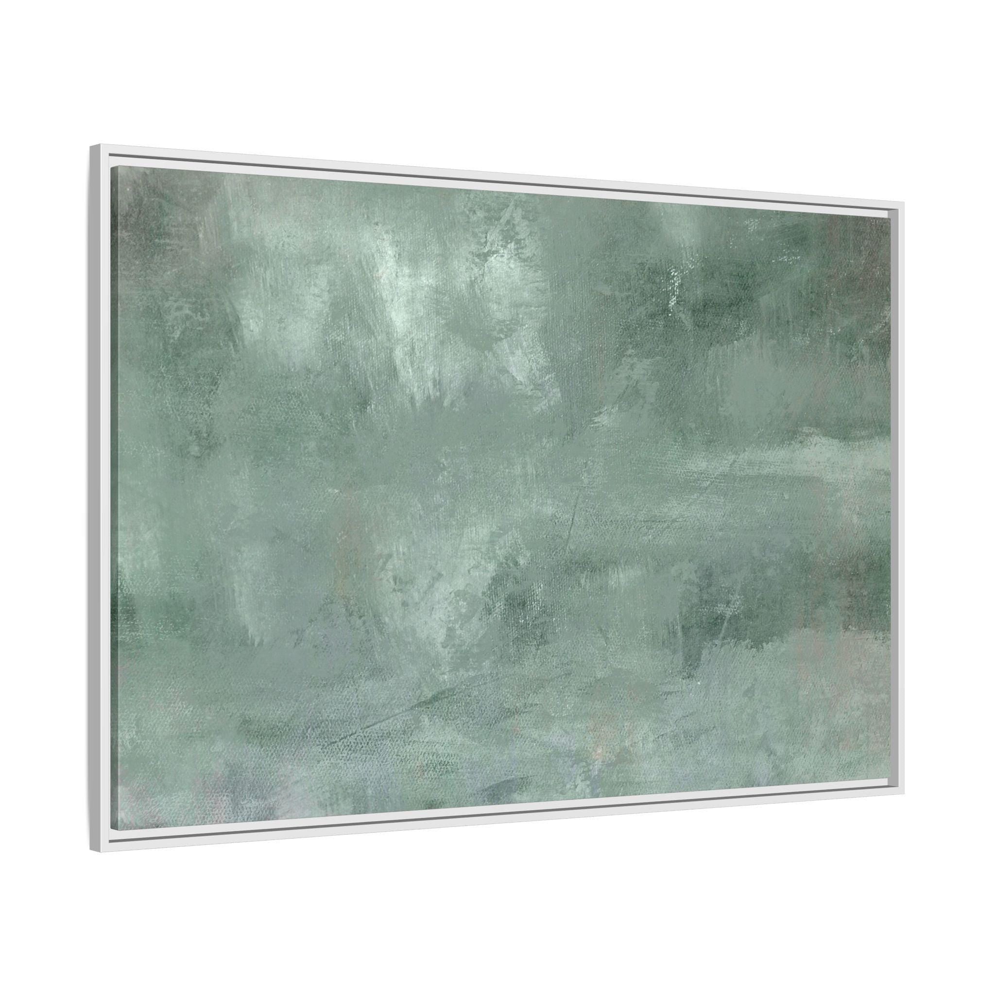 Green Abstract Watercolor Art - Framed Canvas Wall Art