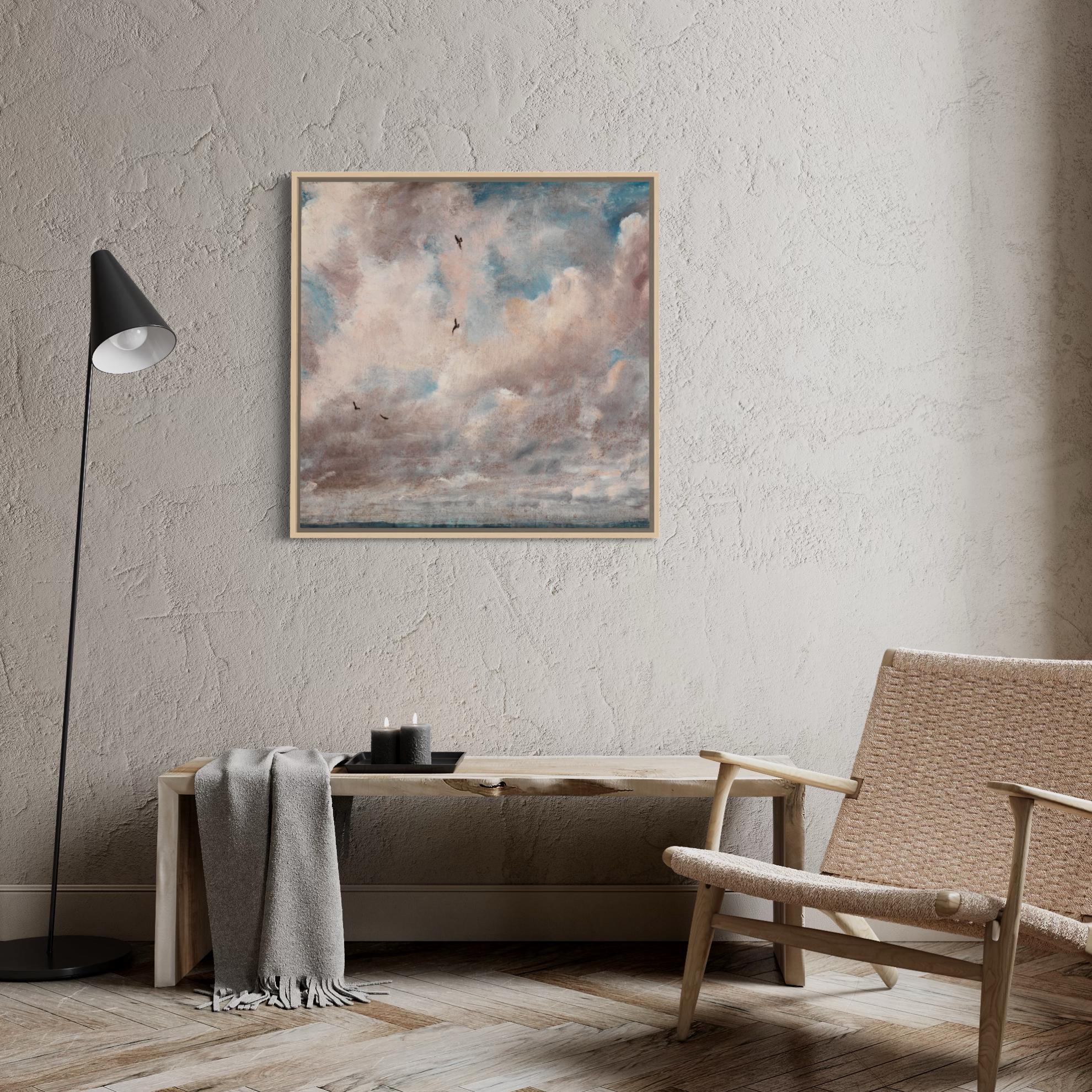 Seaside Sky with Seagulls Canvas Print | Cloud painting by John Constable