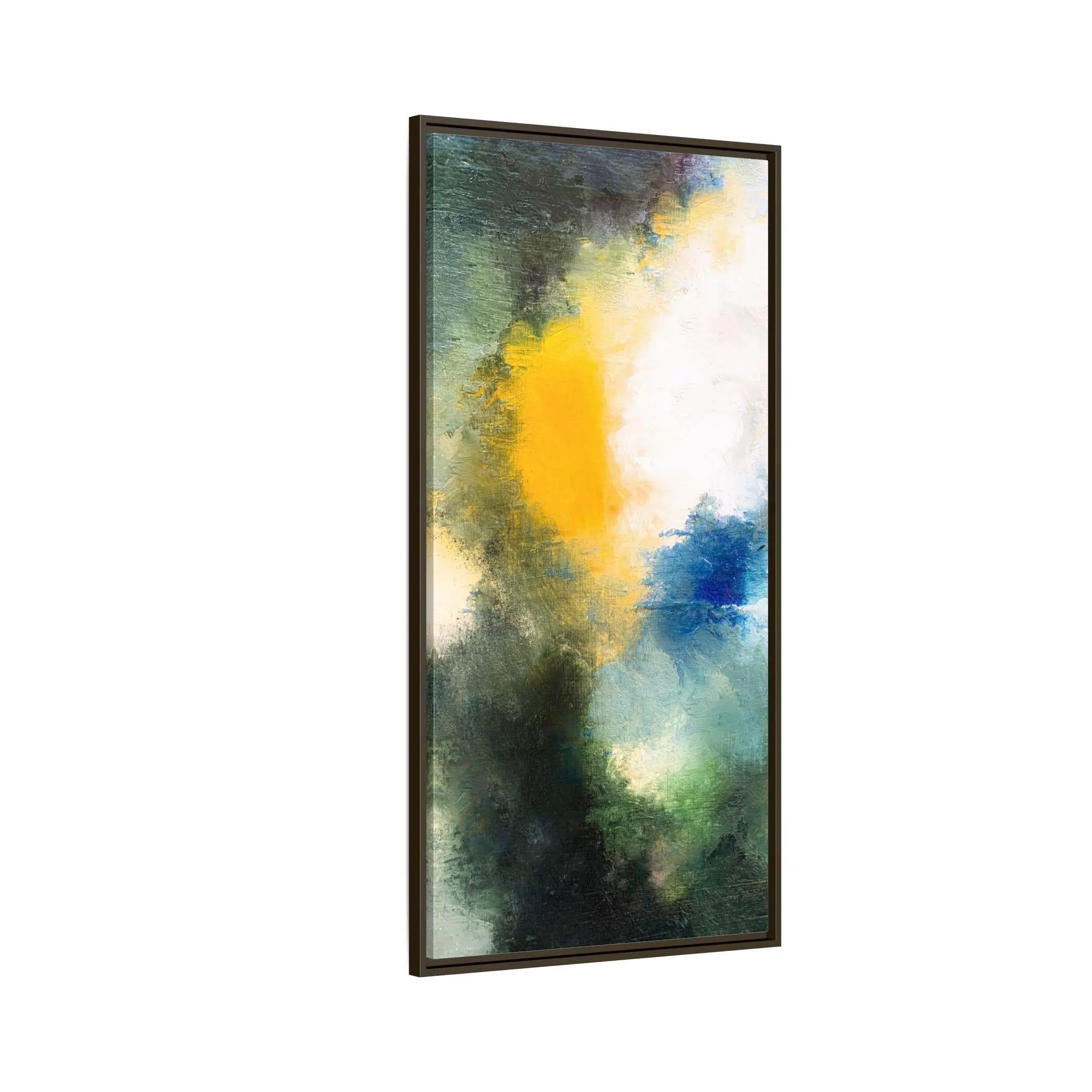 Abstract Yellow, Blue and Green Color Burst Wall Art