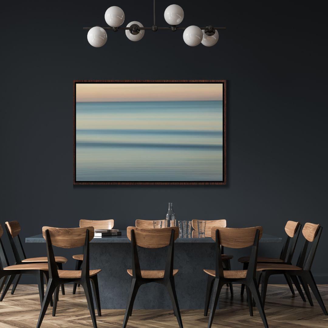 Wandbild „Küstenhorizont – Abstrakter Sonnenuntergang“
