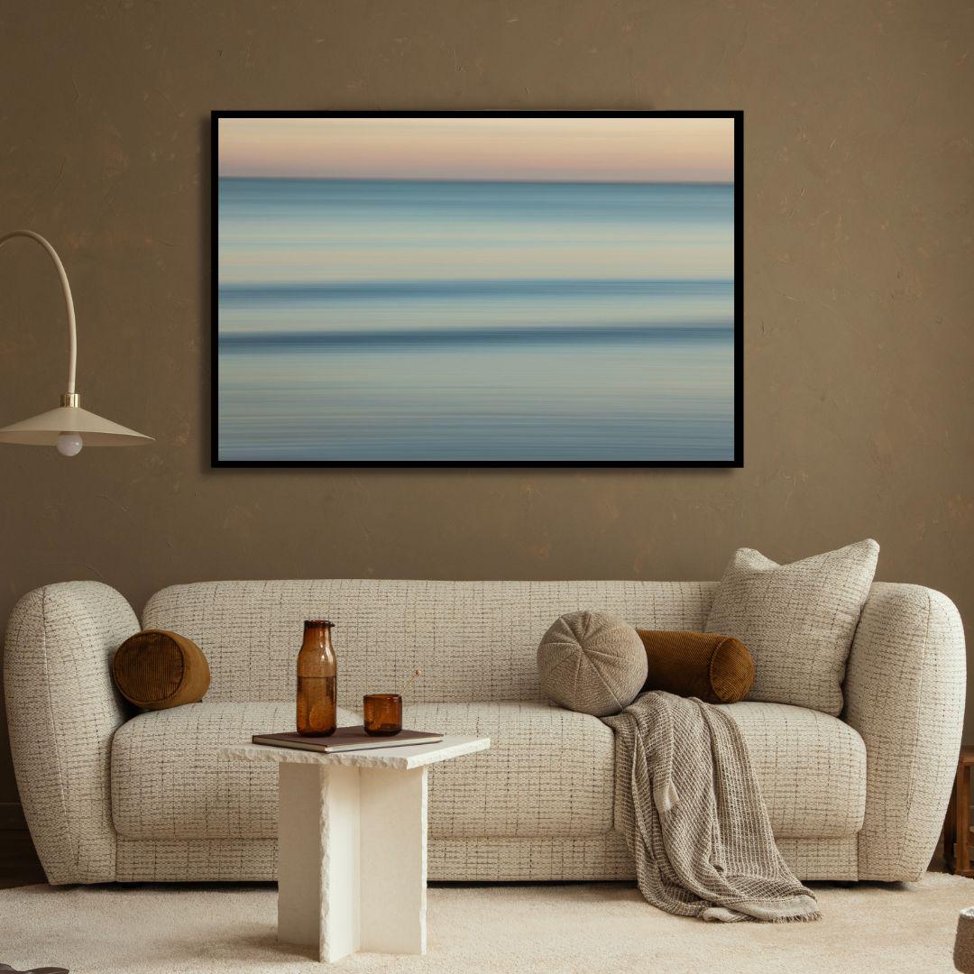Wandbild „Küstenhorizont – Abstrakter Sonnenuntergang“