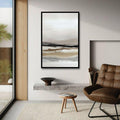 Neutral Beige and Gray Abstract Landscape Wall Art