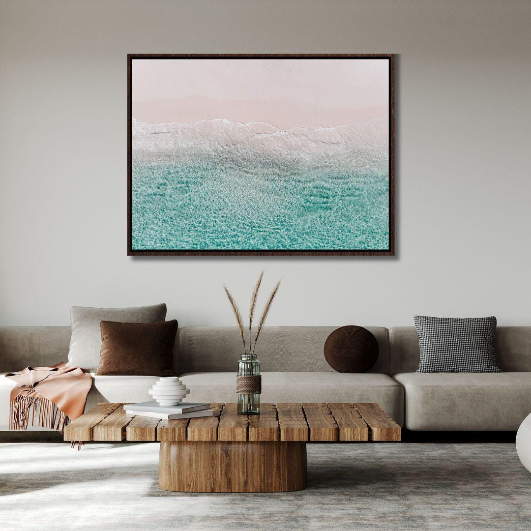 Aerial Pastel Ocean Wave Art