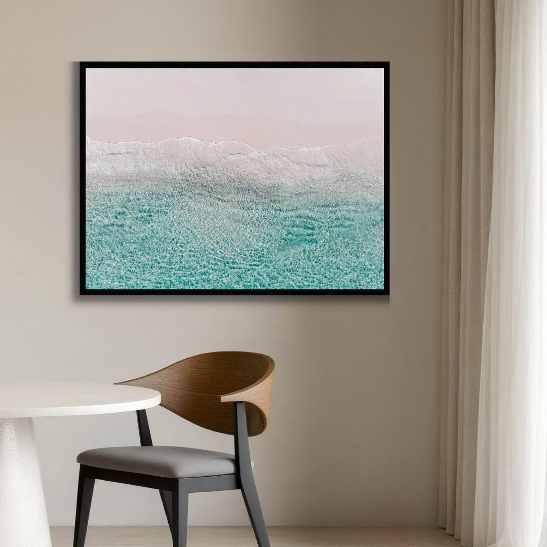 Aerial Pastel Ocean Wave Art
