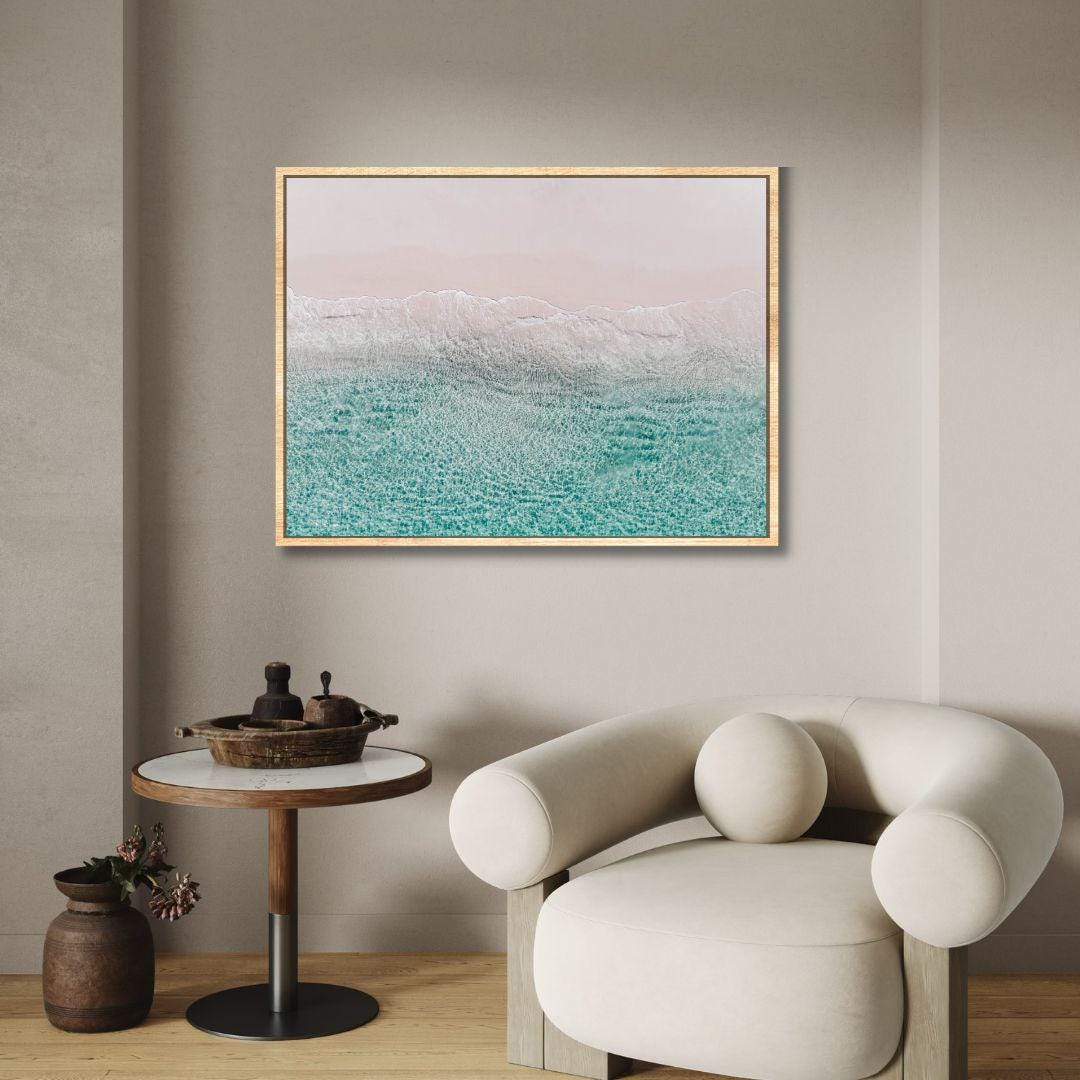 Aerial Pastel Ocean Wave Art