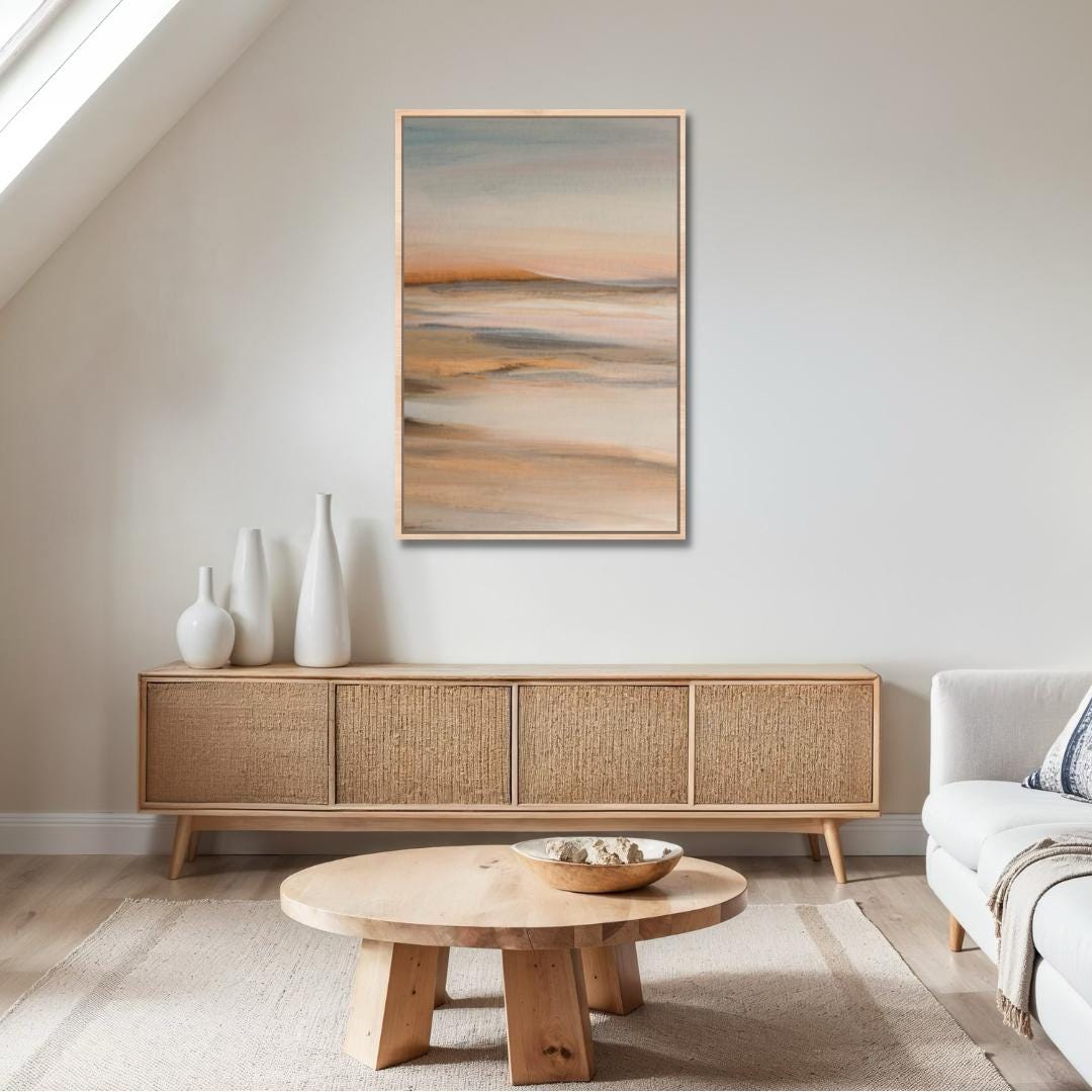 Soft Sunset Abstract Coastal Landscape Wall Art