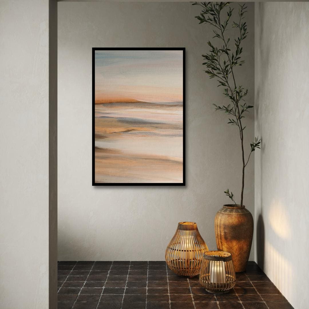 Soft Sunset Abstract Coastal Landscape Wall Art