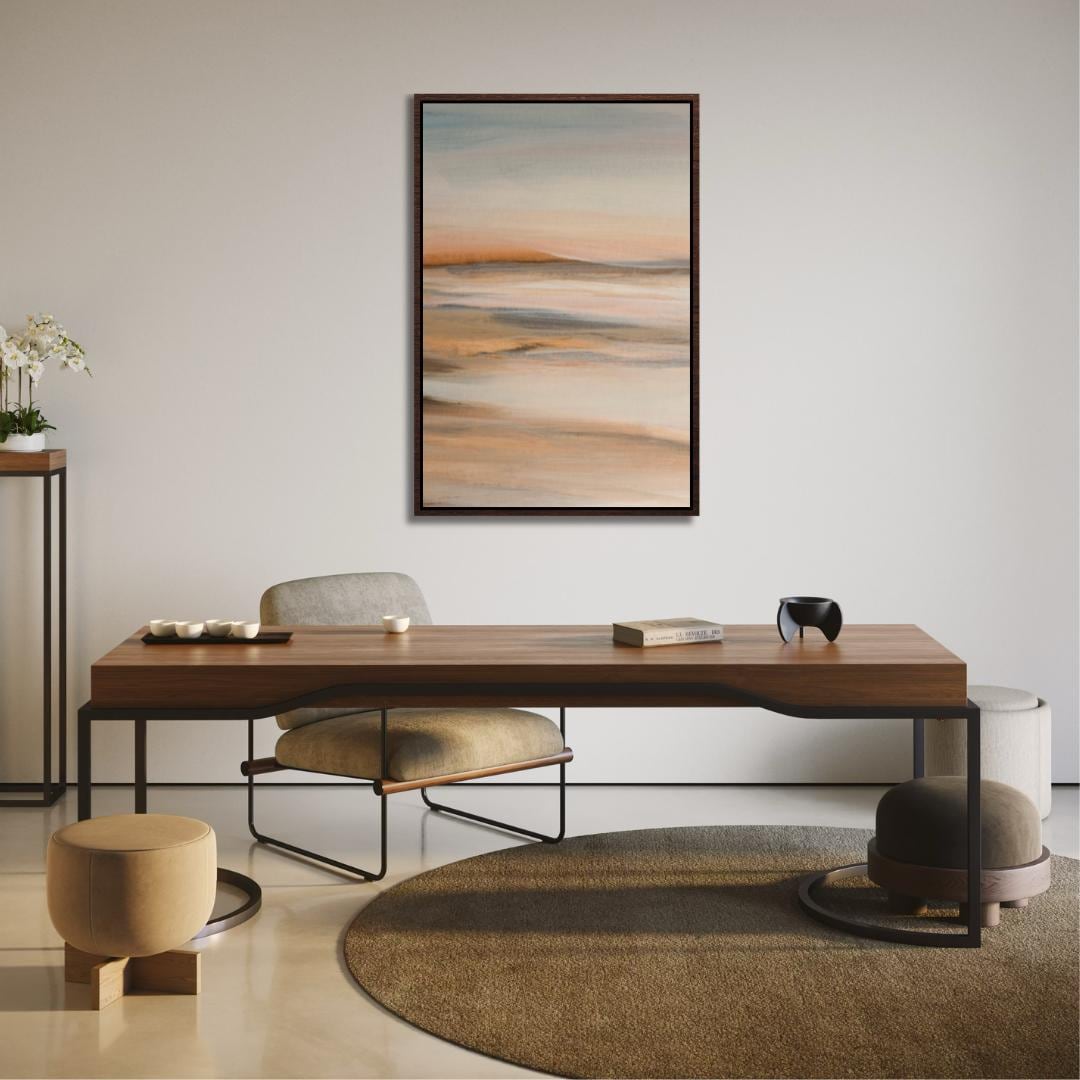 Soft Sunset Abstract Coastal Landscape Wall Art