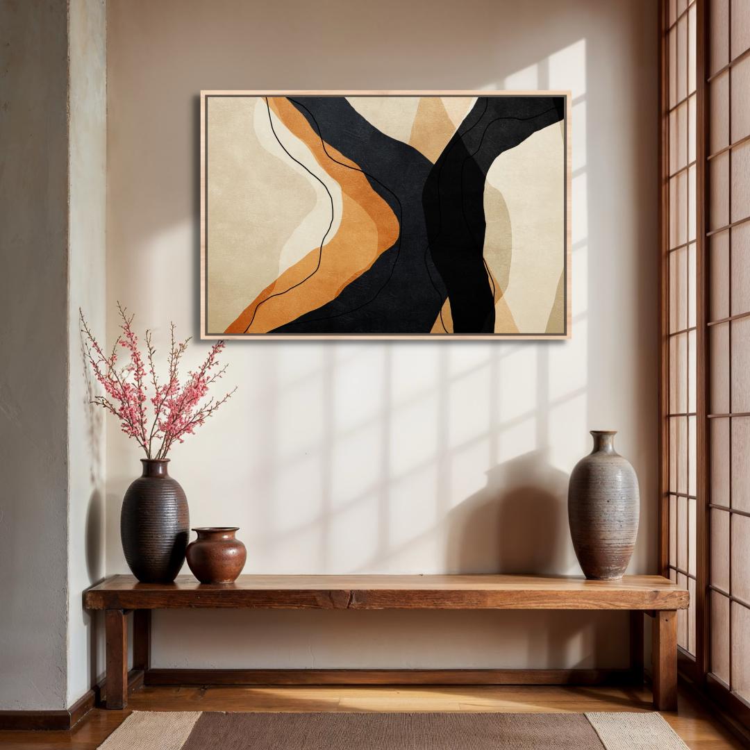 Abstract Earth Tones Wave Wall Art