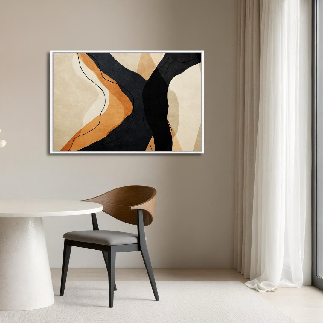 Abstract Earth Tones Wave Wall Art