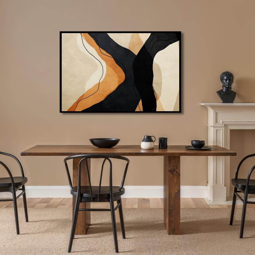 Abstract Earth Tones Wave Wall Art