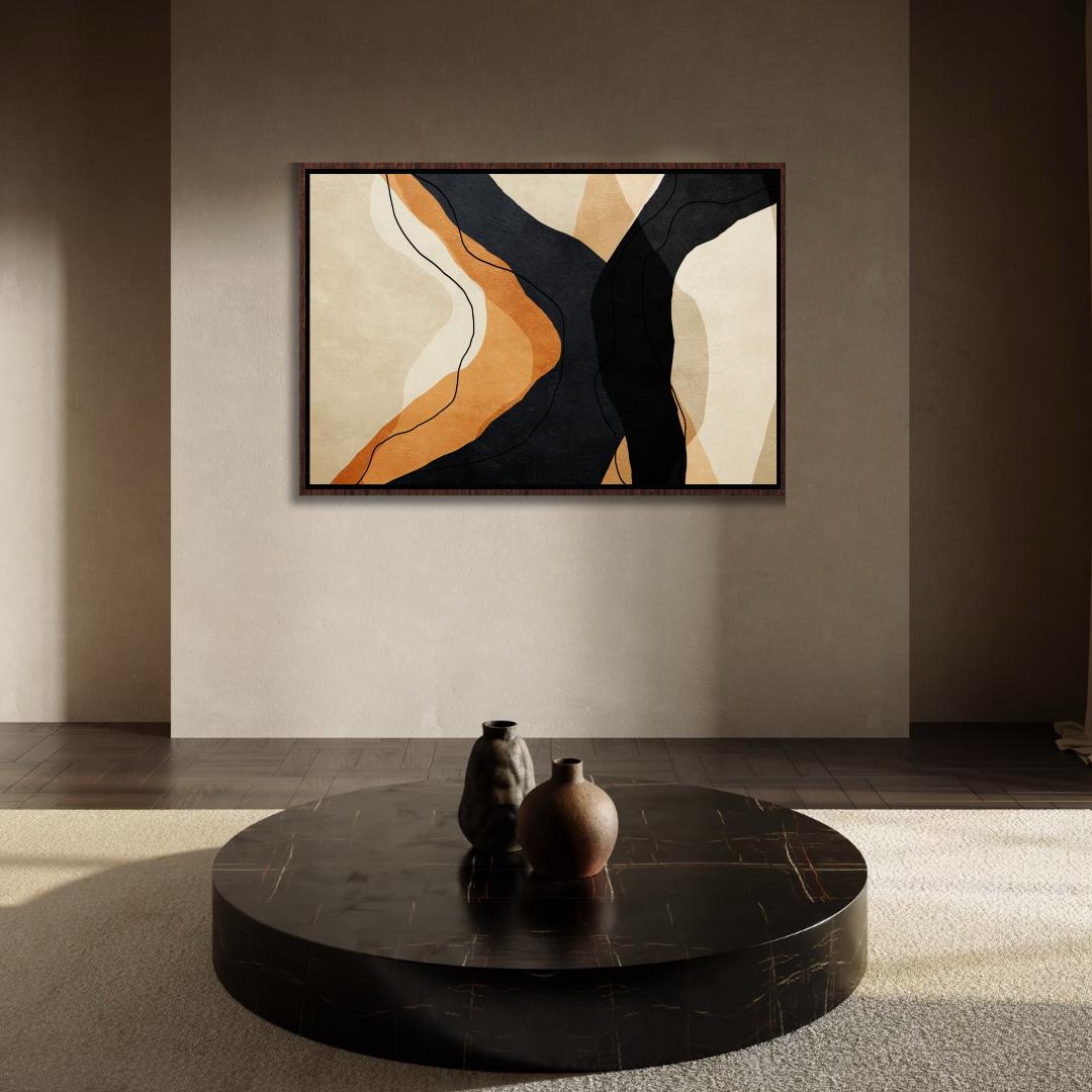 Abstract Earth Tones Wave Wall Art