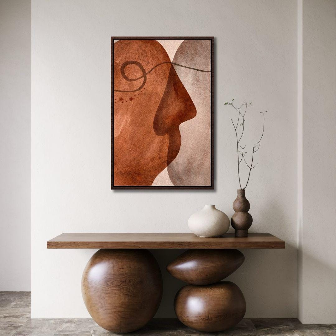 Mid Century Abstract Faces Wall Art - Style B