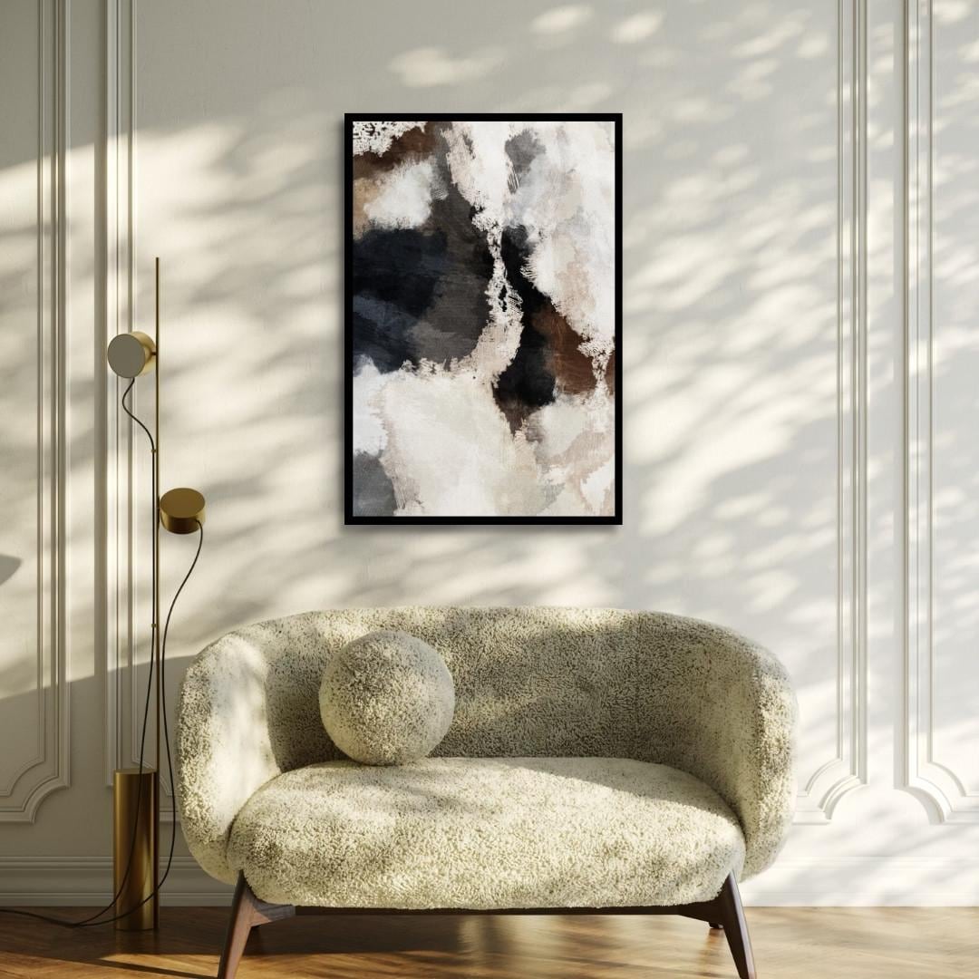 Neutrale abstrakte Aquarell-Wandkunst – Stil A