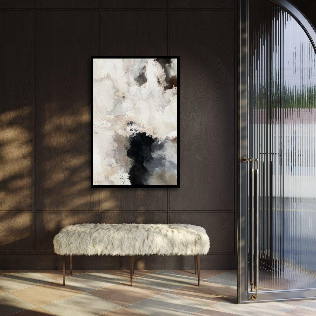 Neutral Abstract Watercolor Wall Art - Style B