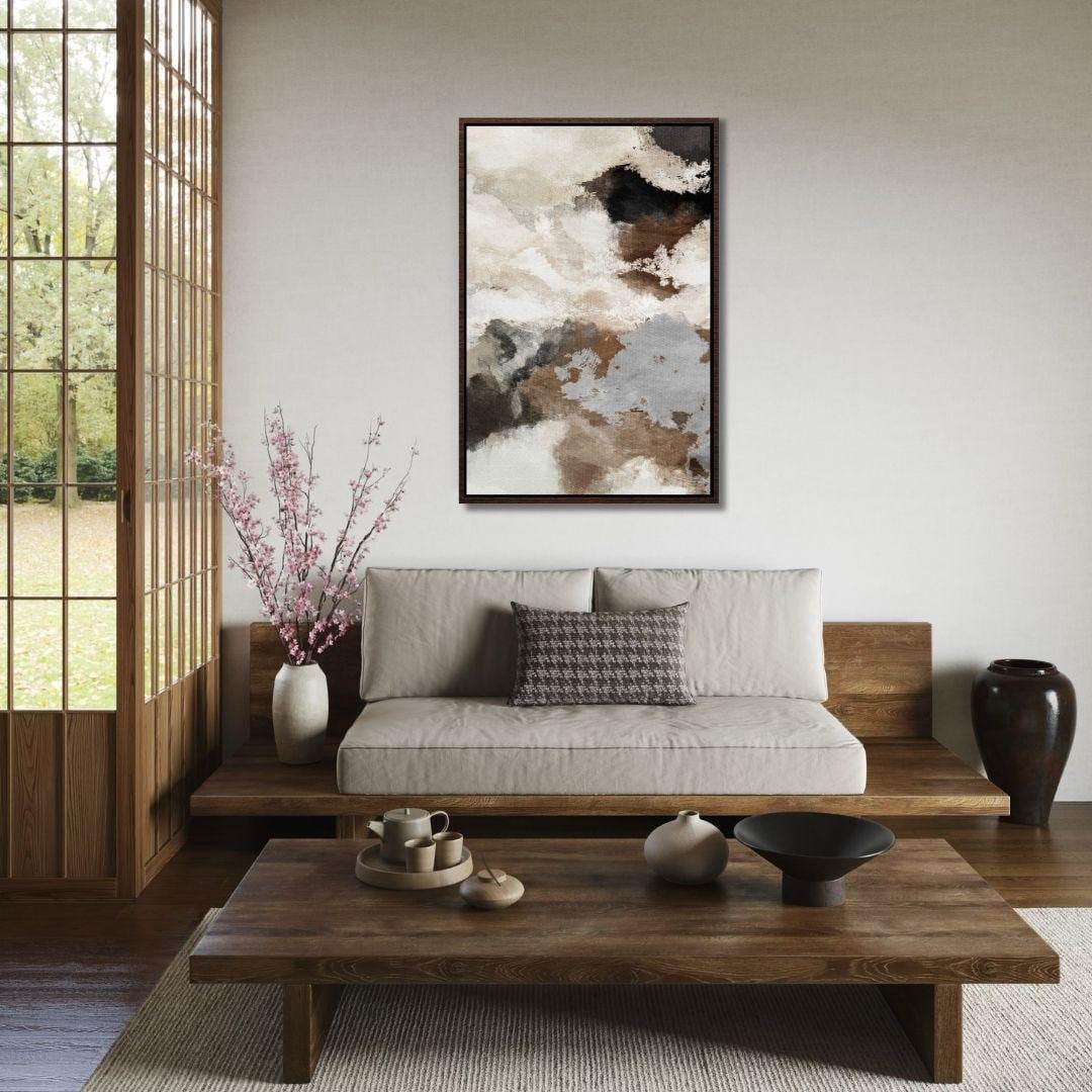 Neutral Abstract Watercolor Wall Art - Style C