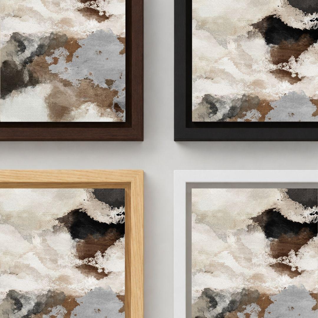 Triptych Neutral Abstract Watercolor Wall Art - Set of 3