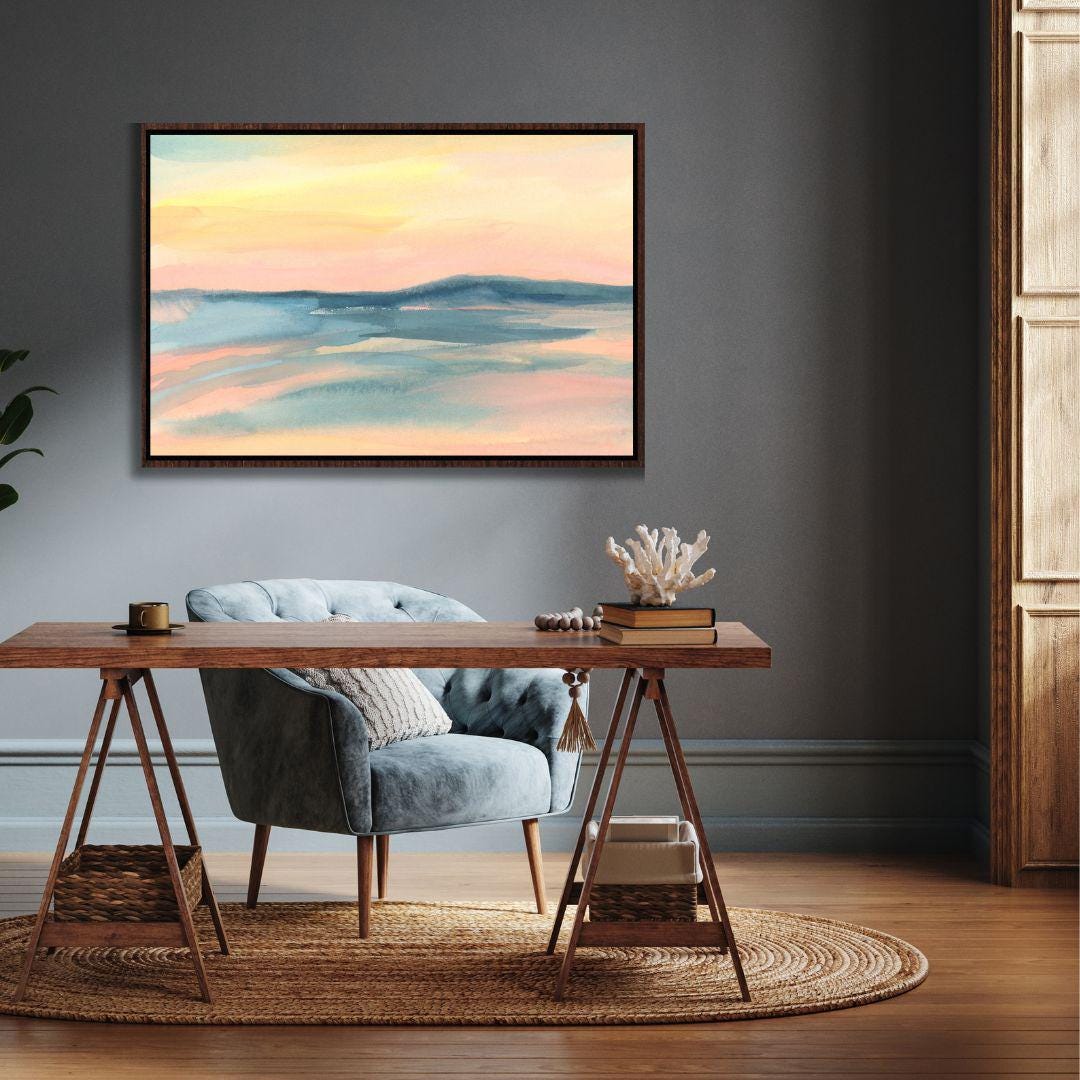 Pastel Ocean Abstract Wall Art