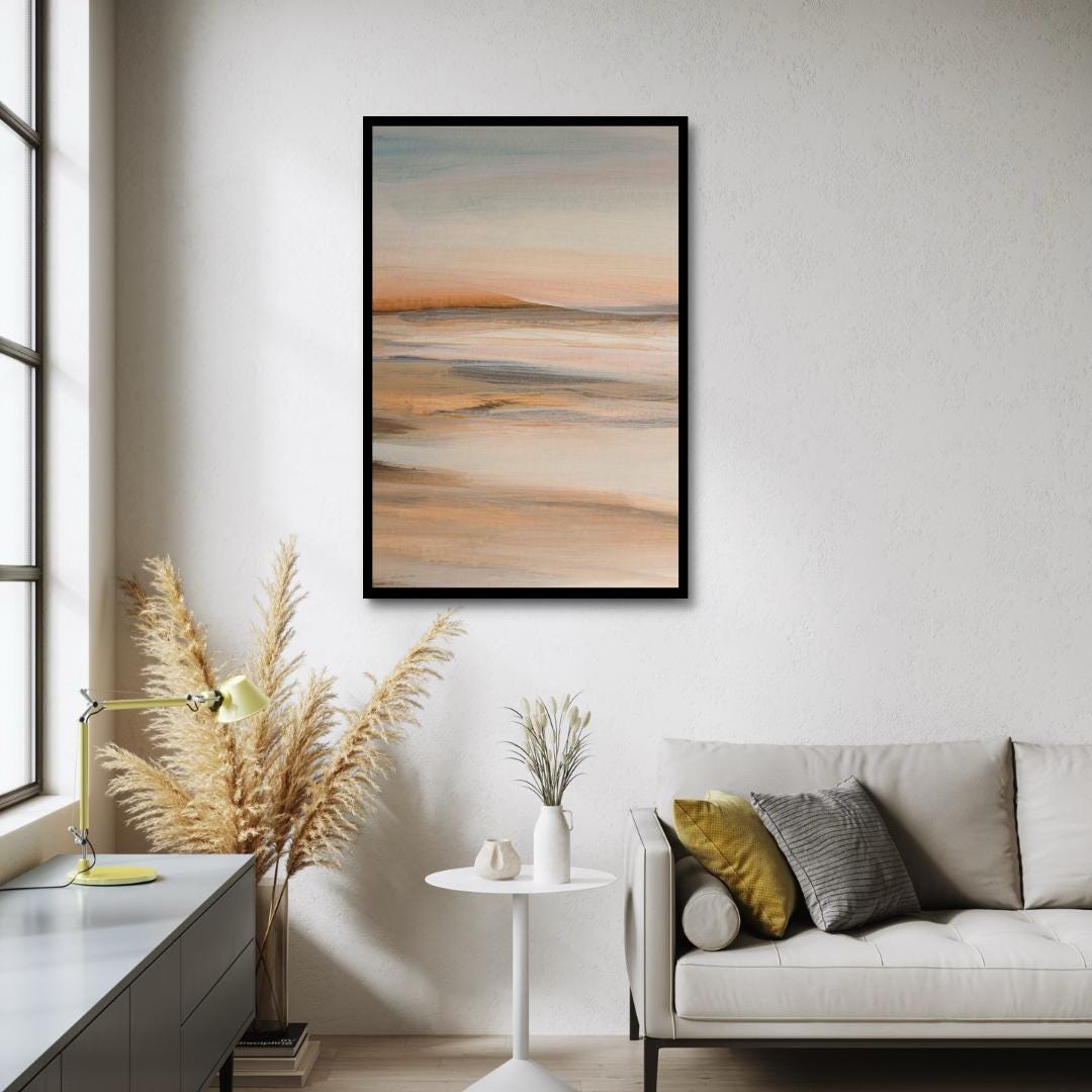 Soft Sunset Abstract Coastal Landscape Wall Art