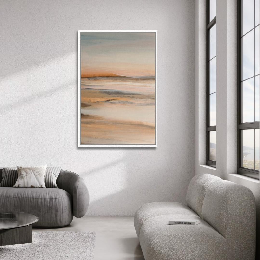Soft Sunset Abstract Coastal Landscape Wall Art
