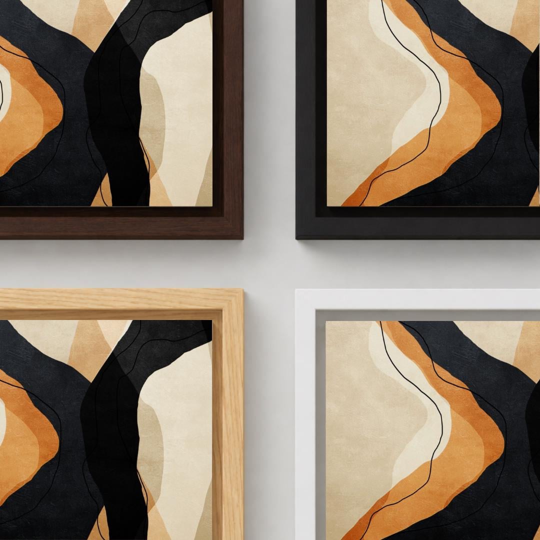 Abstract Earth Tones Wave Wall Art