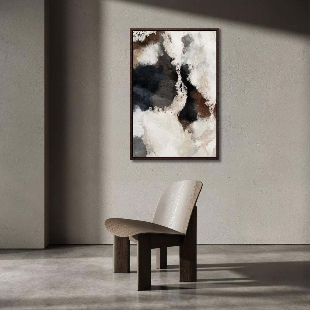 Neutrale abstrakte Aquarell-Wandkunst – Stil A