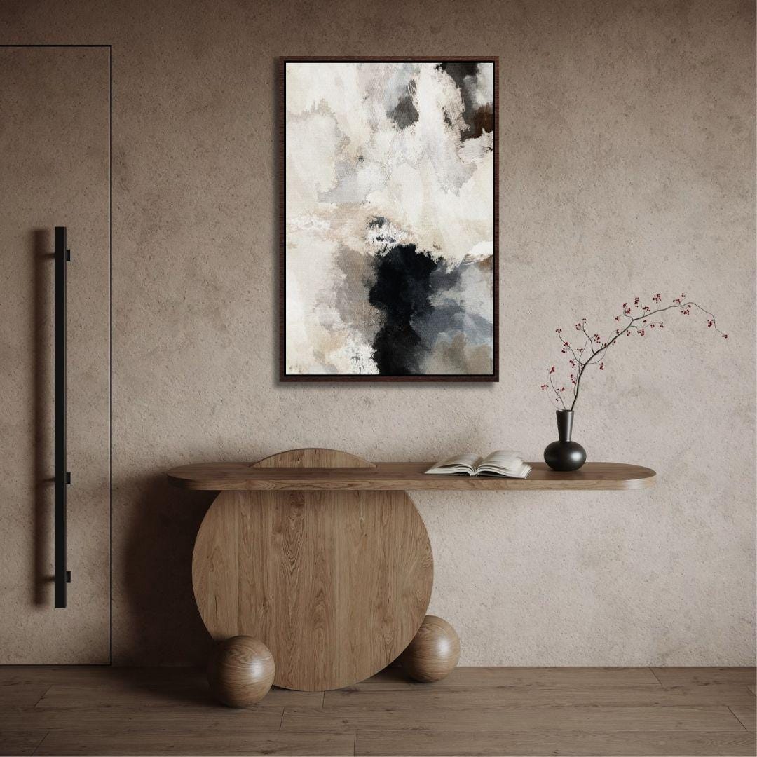 Neutral Abstract Watercolor Wall Art - Style B