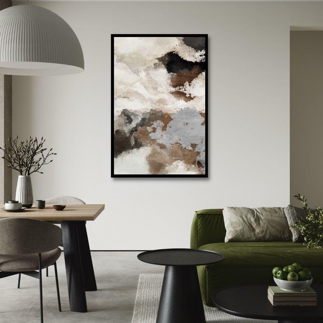 Neutral Abstract Watercolor Wall Art - Style C