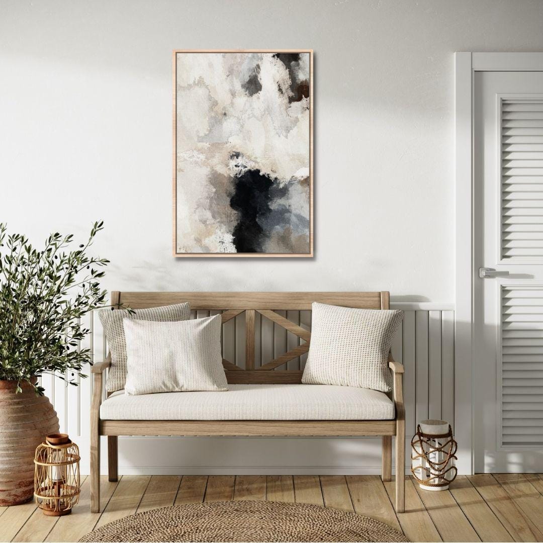 Neutral Abstract Watercolor Wall Art - Style C